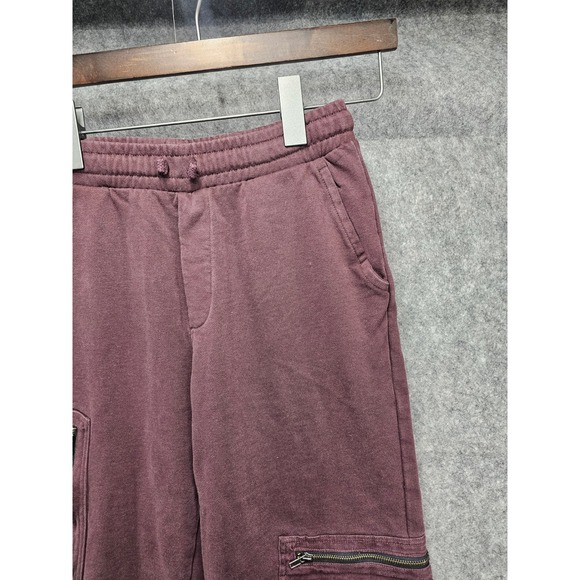 Zara‎ Kids Cargo Joggers Sweatpants With Zipper Pockets Casual Burgundy Sz 13-14 - Picture 4 of 7